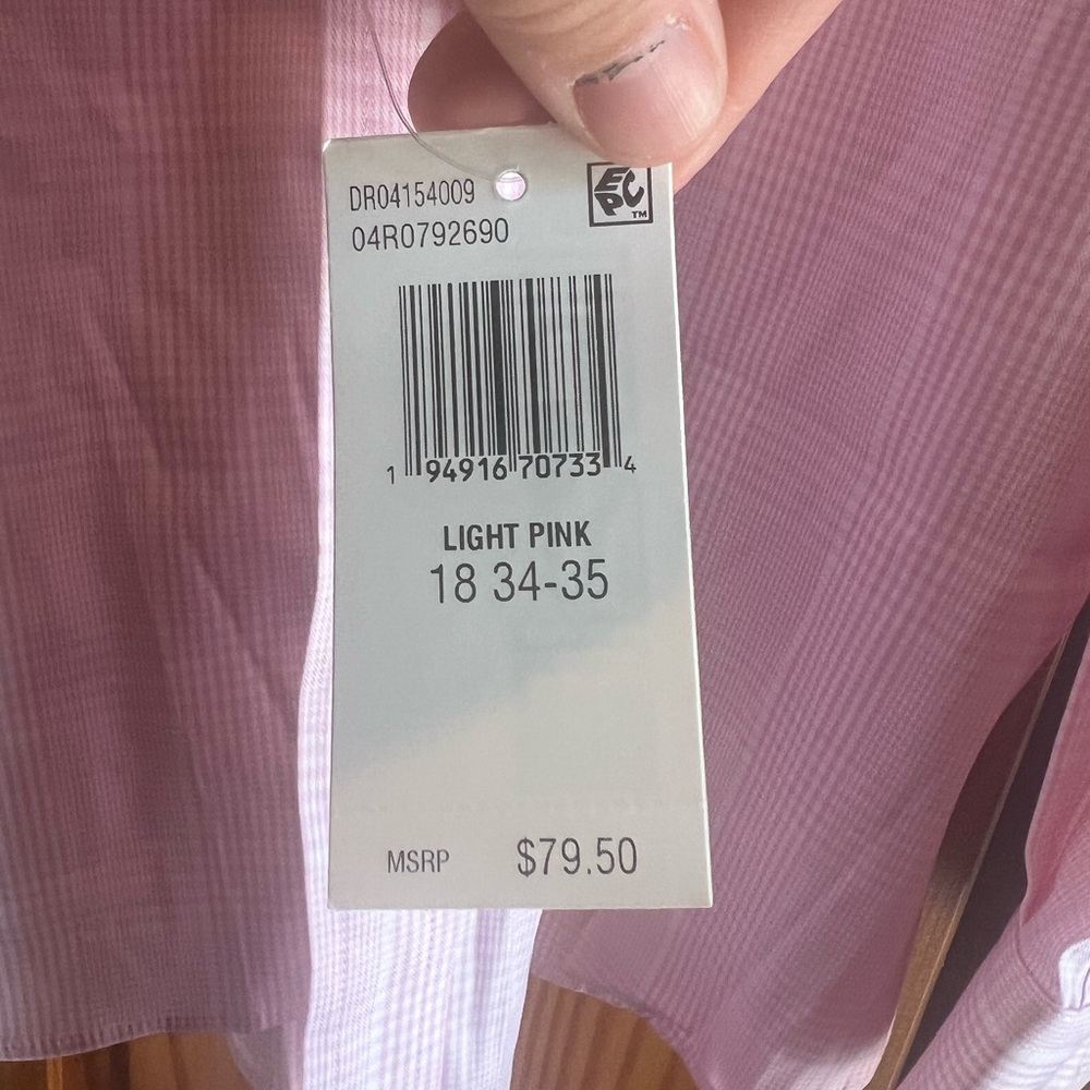 2XL Lauren Ralph Lauren Light Pink Checkered Button up Dress Shirt NWT - Picture 4 of 6